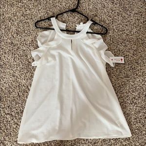 Sleeveless white top